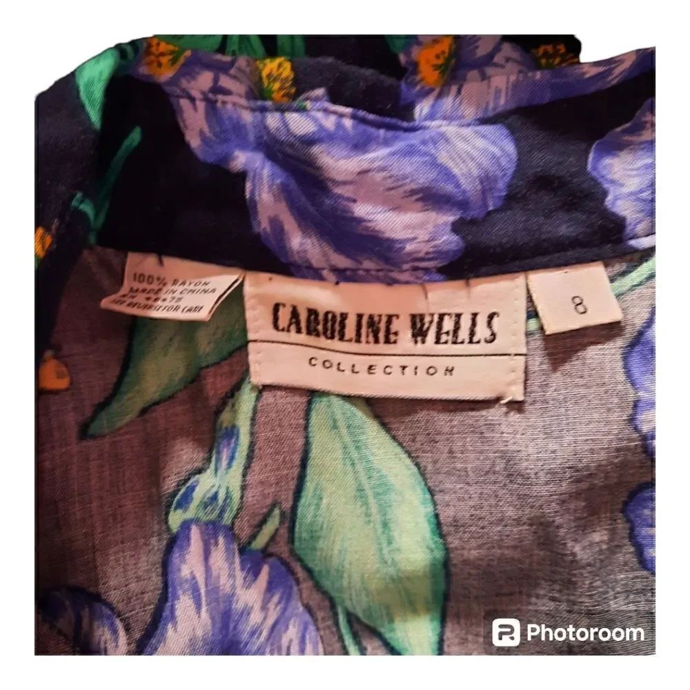Vintage Caroline Wells Collection Iris Button Front Dress - Picture 2 of 4